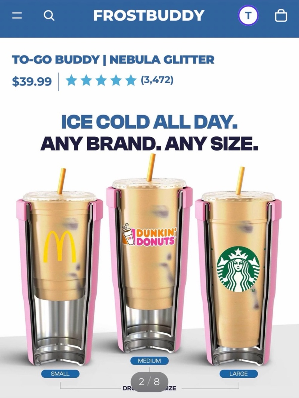 FrostBuddy Nebula To-Go Cup Insulator NEW - Picture 9 of 9
